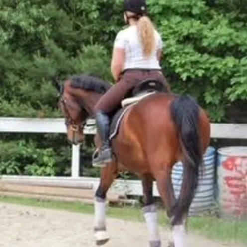 Woman riding a horse